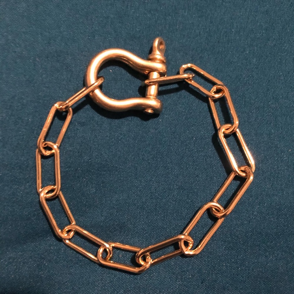 Chunky link horseshoe lock bracelet
